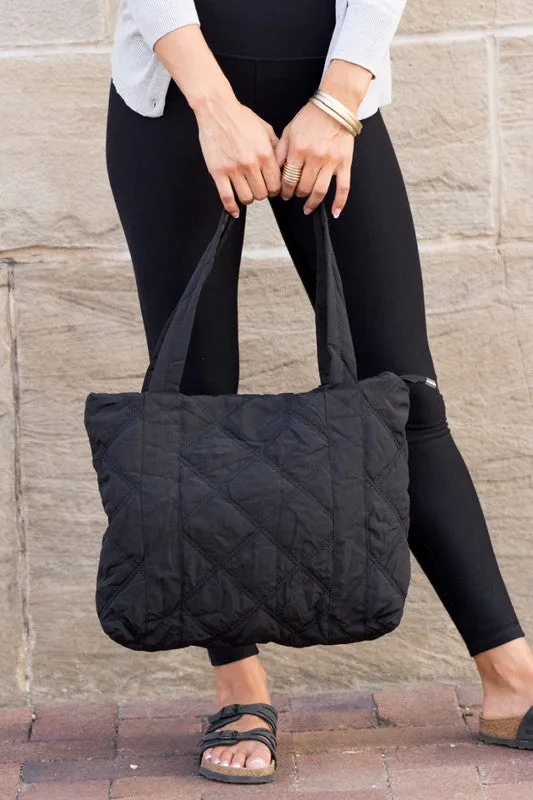 Quilted Tote Bag // 4 Colors