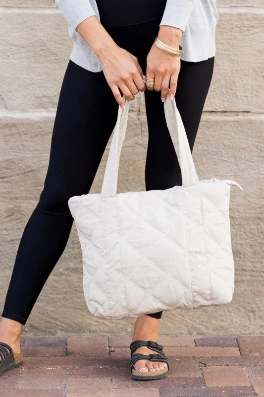 Quilted Tote Bag // 4 Colors