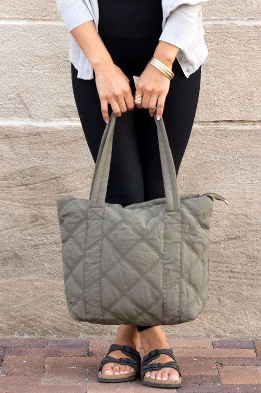 Quilted Tote Bag // 4 Colors