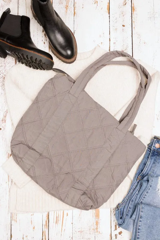 Quilted Tote Bag // 4 Colors