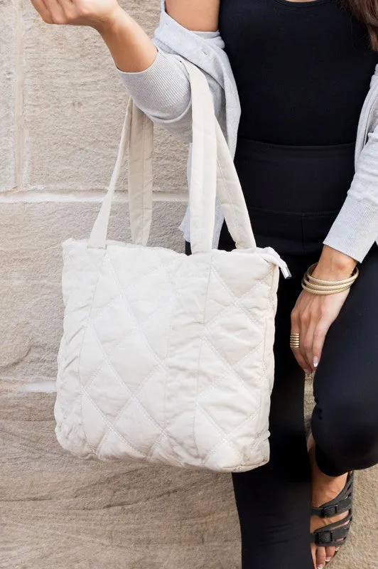 Quilted Tote Bag // 4 Colors