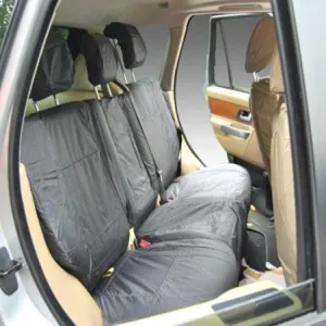 Range Rover Sport Rear Row Set Inka Fully Tailored Waterproof Seat Covers Grey One Single Rear Seat and One Double Rear Seat with Centre Armrest . 2005-2013. Includes Headrest and Armrest Covers.