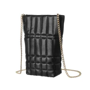 Retro Crossbody Cellphone Bag with Chain Strap (Black)