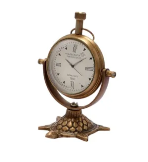 Roomattic 2 Inch Stunning Tortoise Brass Table Clock