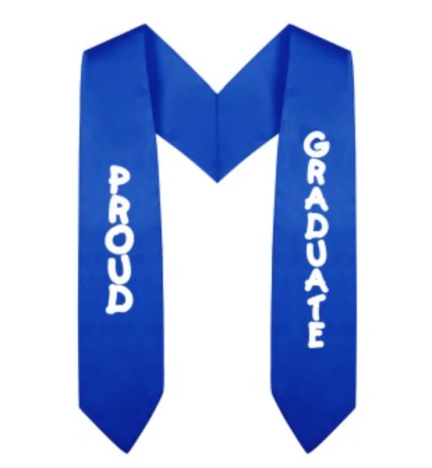 Royal Blue Imprinted Preschool / Kindergarten Graduation Stole