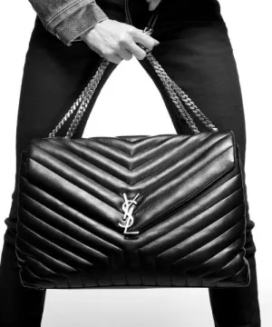 Saint Laurent Large Loulou Shopping Bag Black