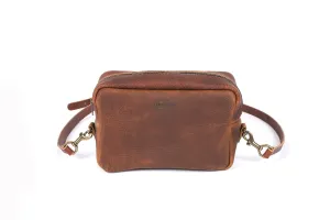 SARAH LEATHER CROSSBODY - SADDLE