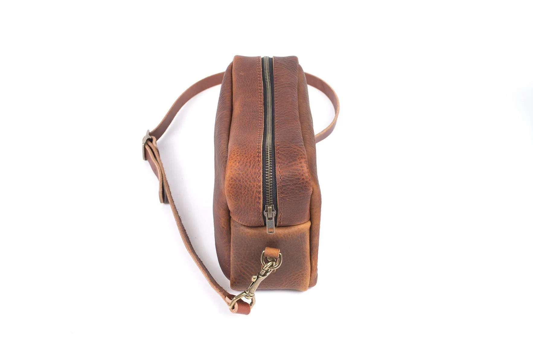 SARAH LEATHER CROSSBODY - SADDLE