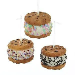 Set of 3 Foam Ice Cream Sandwich Ornaments