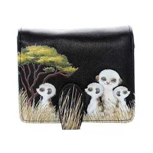 Shagwear Meerkats Small Black Zipper Wallet