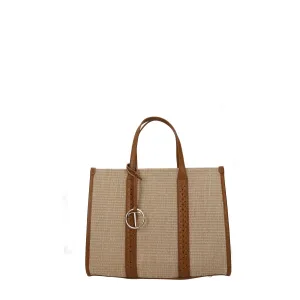 Shopping bag con in paglia