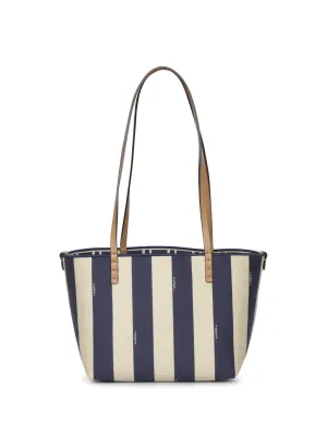 Small Roll Beige-Blue Shopping Bag