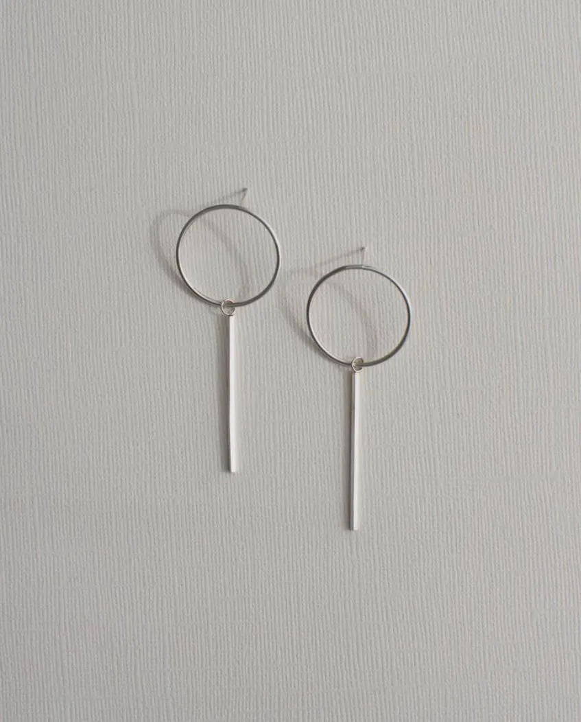 Sphere drop earrings sterling silver