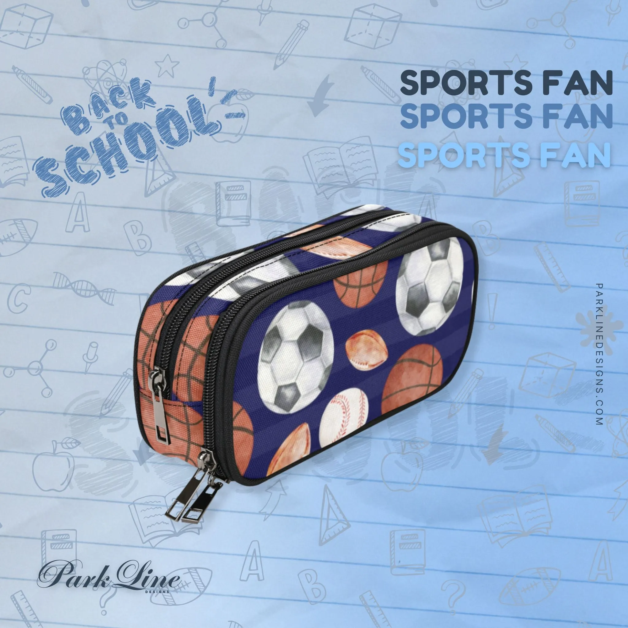 Sports Fan Pencil Pouch | Durable Organizer for Pens & Supplies