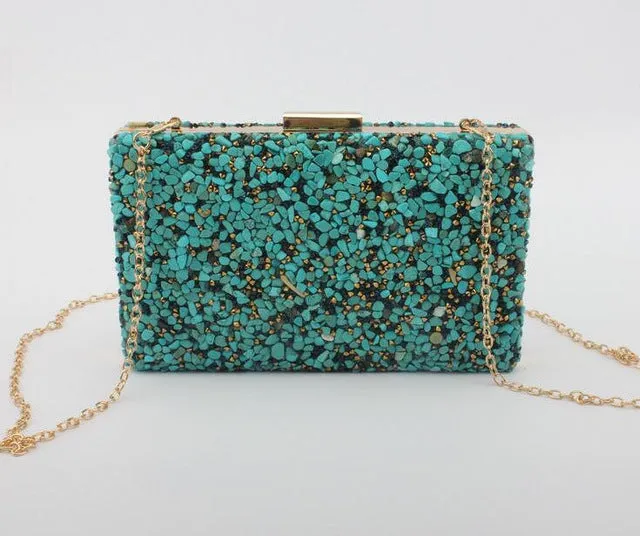 Stone Crystal Evening Bag