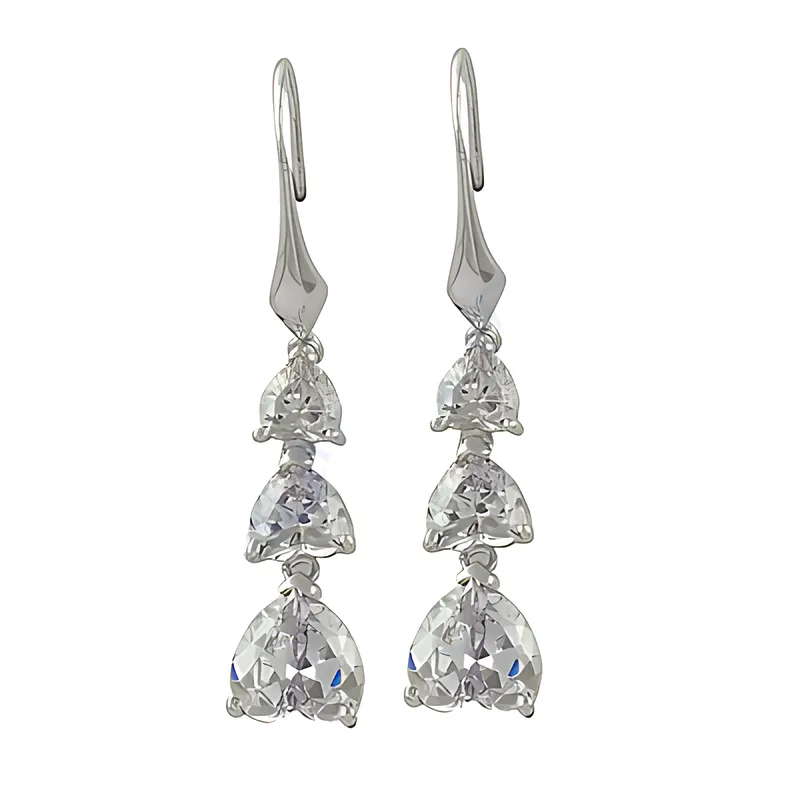 Stunning 925 Silver Earrings with Gorgeous Cubic Zirconia Gemstones