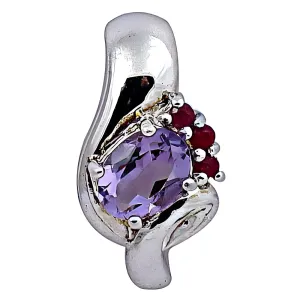 Stunning Amethyst Gemstone Silver Pendant with CZ Jewelry