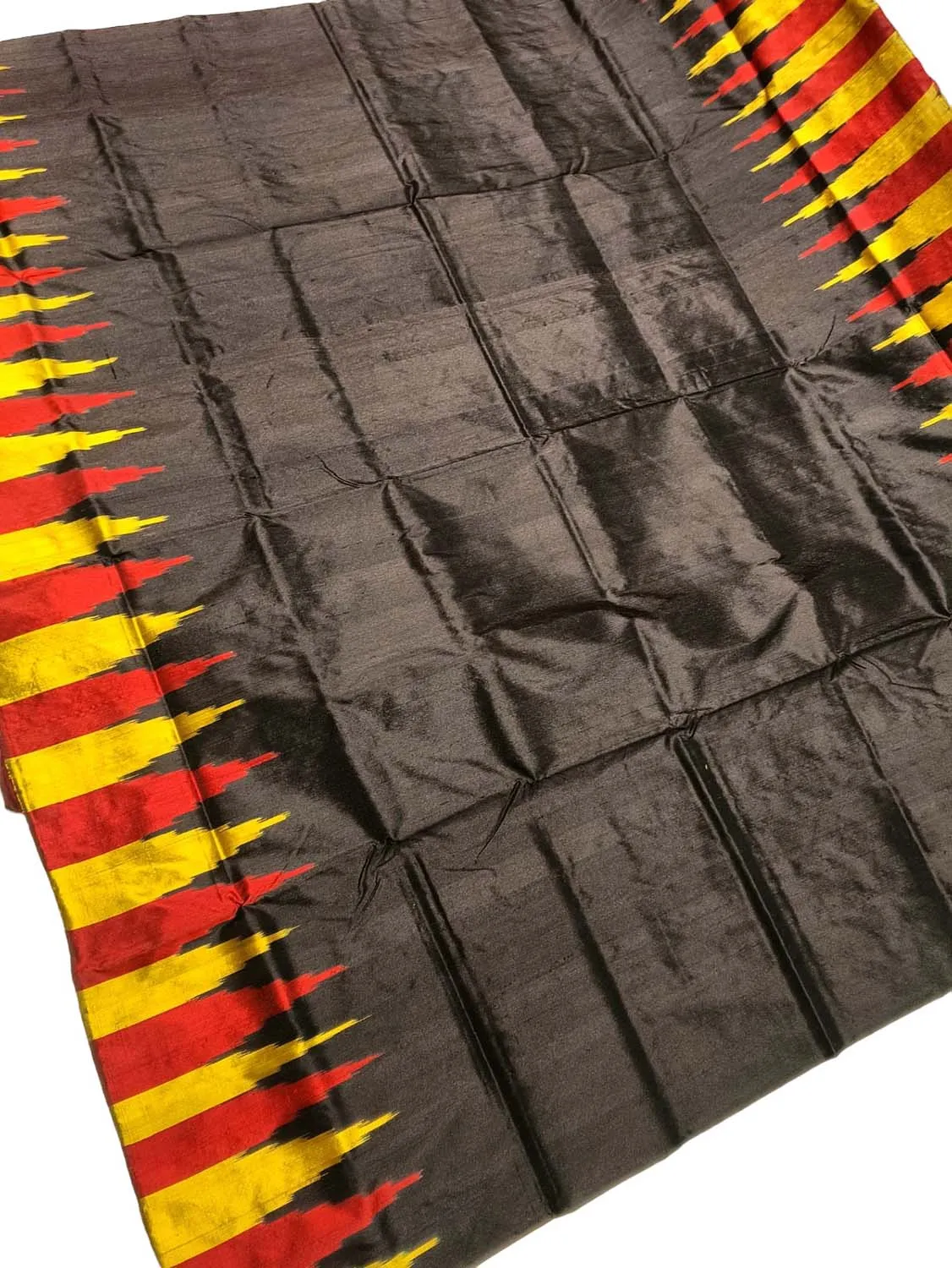 Stunning Black Handloom Ikat Silk Saree from Sambalpur