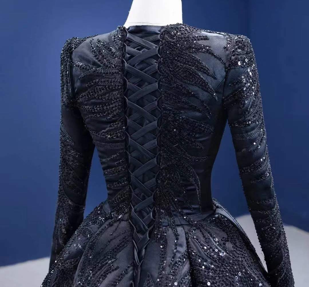 Stunning black wedding gown