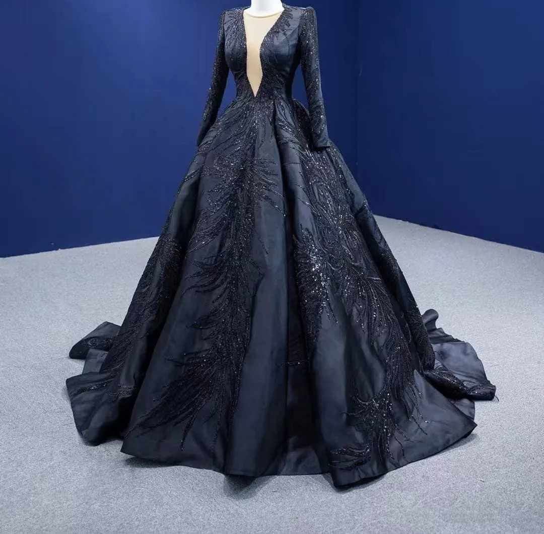 Stunning black wedding gown