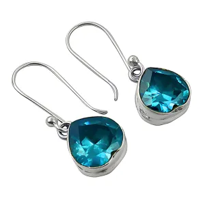 Stunning Blue Cubic Zirconia Gemstone Silver Earrings - Shop Now