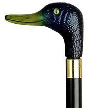 Stunning Blue Mallard Duck Cane: Translucent Handle Feature