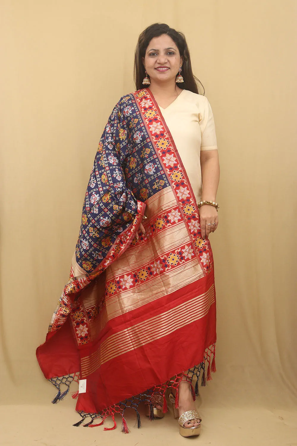 Stunning Blue Patola Silk Dupatta: A Timeless Fashion Accessory