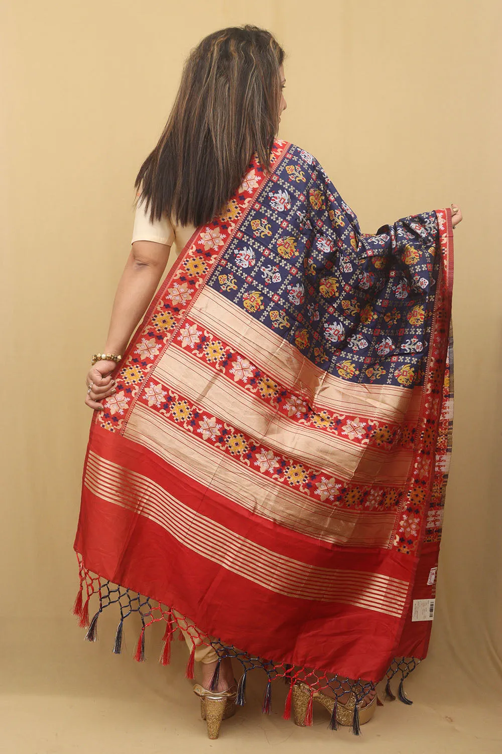 Stunning Blue Patola Silk Dupatta: A Timeless Fashion Accessory