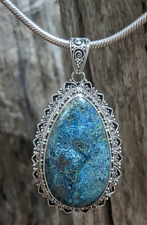 Stunning Chrysocolla Statement Pendant