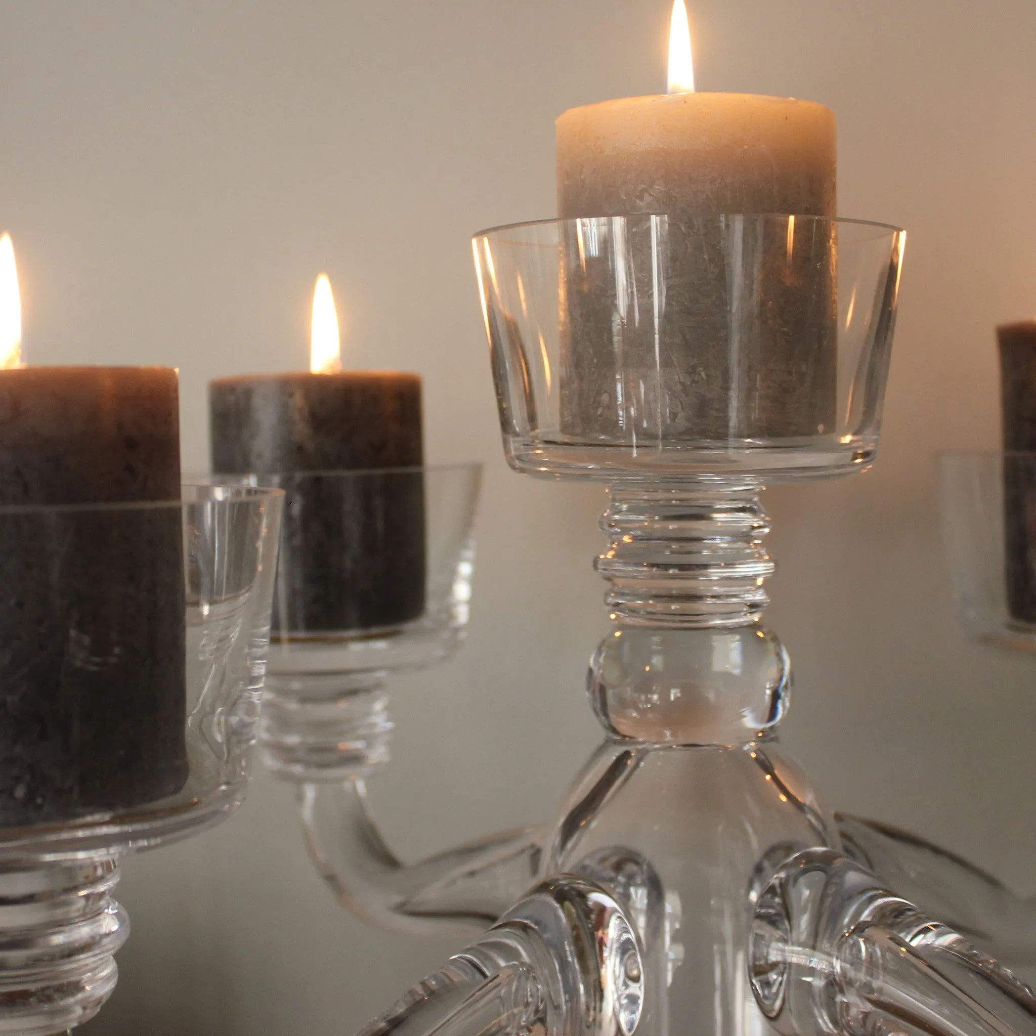 Stunning Clear Glass Candelabra - 3 or 5 Arm