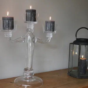 Stunning Clear Glass Candelabra - 3 or 5 Arm