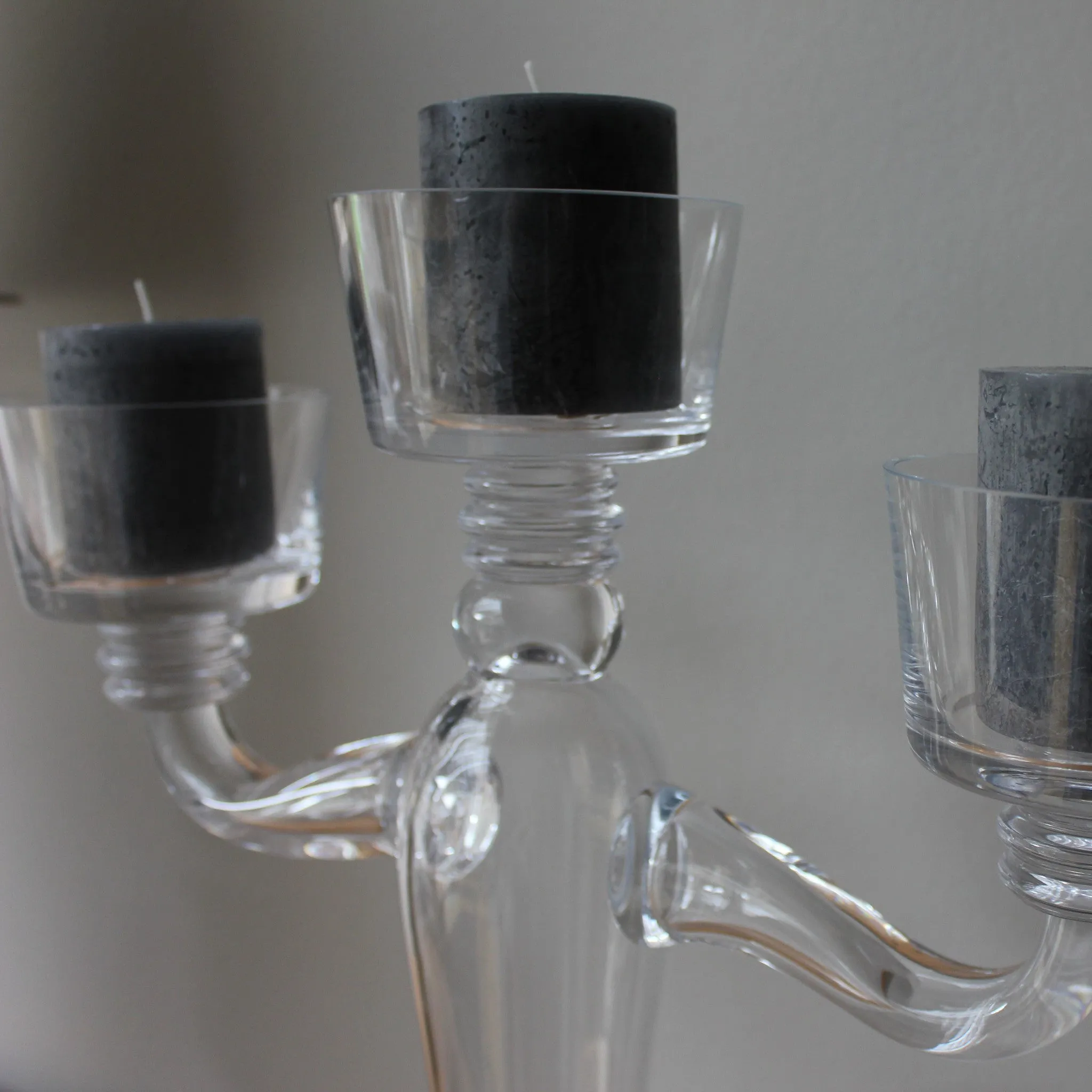 Stunning Clear Glass Candelabra - 3 or 5 Arm