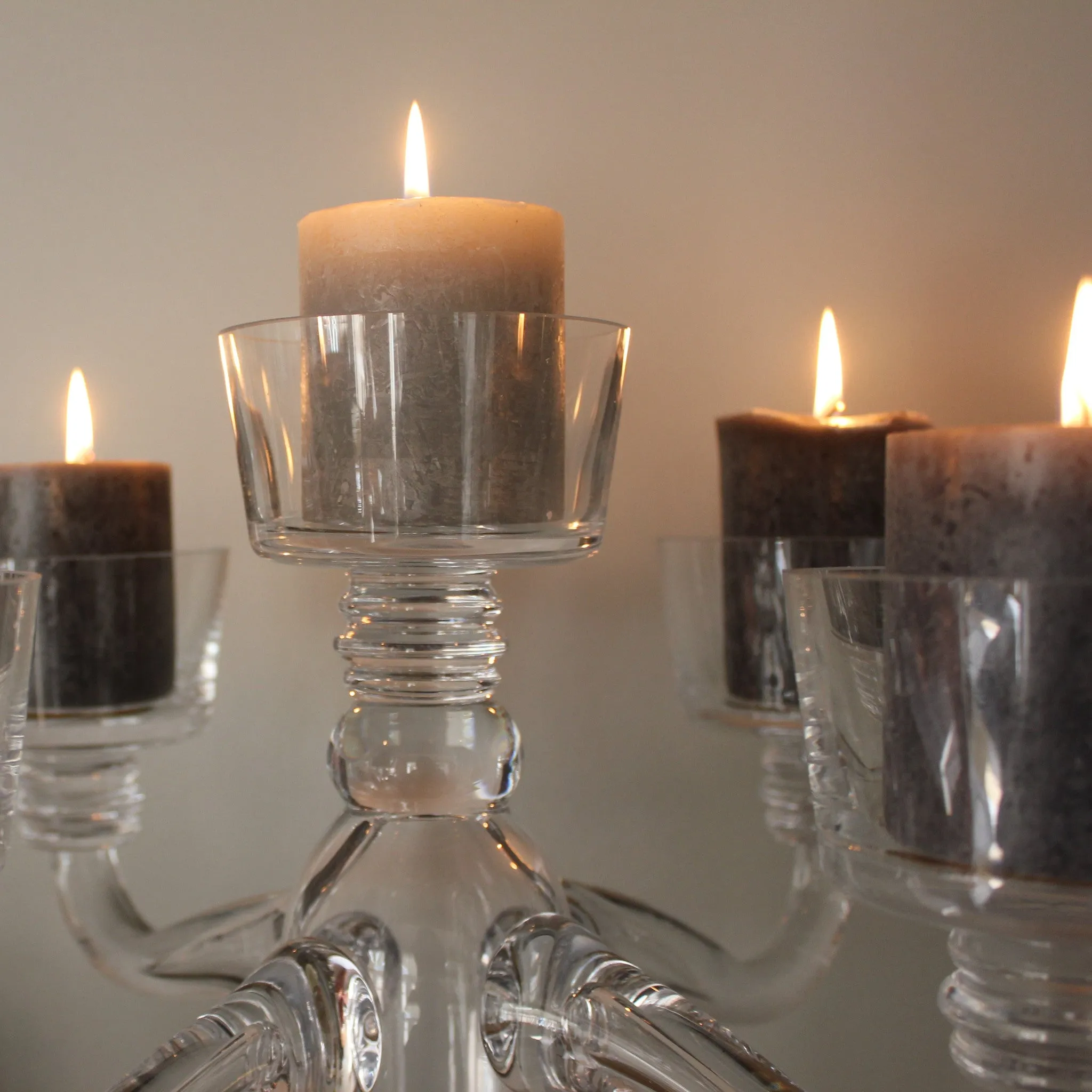 Stunning Clear Glass Candelabra - 3 or 5 Arm