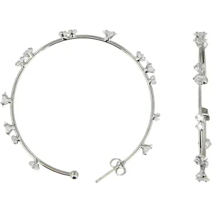 Stunning Crystal in2" Cubic Zirconia Hoop Earrings