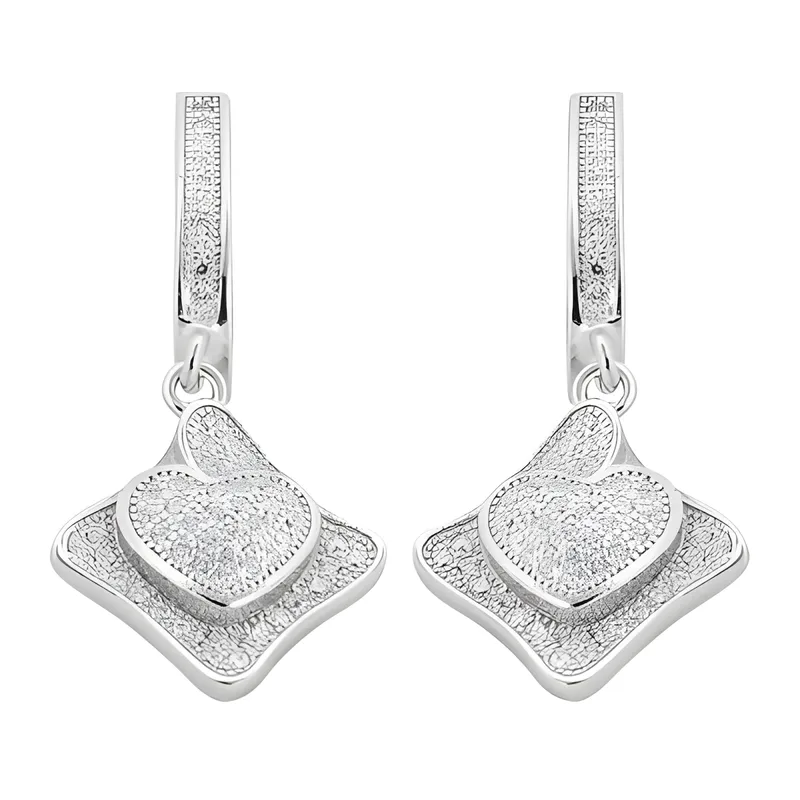 Stunning Cubic Zirconia Gemstone Silver Earrings by Famous Designer