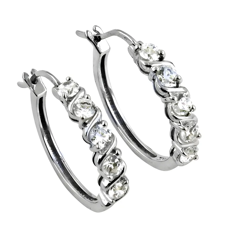 Stunning Cubic Zirconia Gemstone Silver Earrings - Shop Now