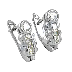 Stunning CZ Gemstone Silver Earrings - Perfect for Any Occasion