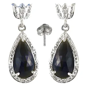 Stunning CZ Sapphire Silver Earrings - Hot Dazzling Jewelry