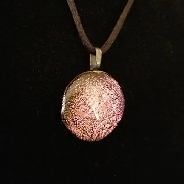 Stunning Dichroic Pink Gold Fused Glass Pendant, gift, present