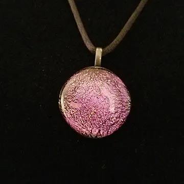 Stunning Dichroic Pink Gold Fused Glass Pendant, gift, present