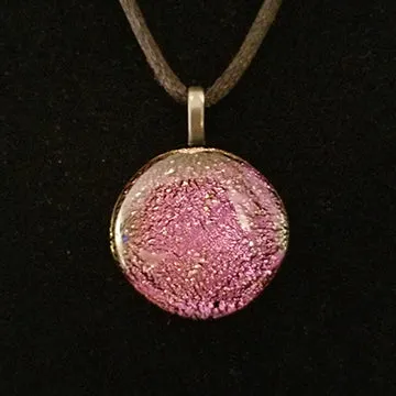 Stunning Dichroic Pink Gold Fused Glass Pendant, gift, present