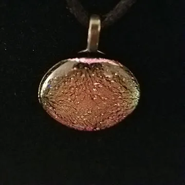 Stunning Dichroic Pink Gold Fused Glass Pendant, gift, present