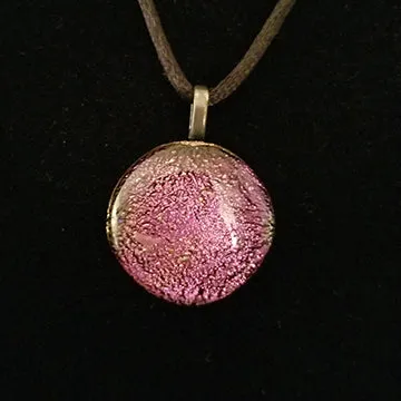 Stunning Dichroic Pink Gold Fused Glass Pendant, gift, present