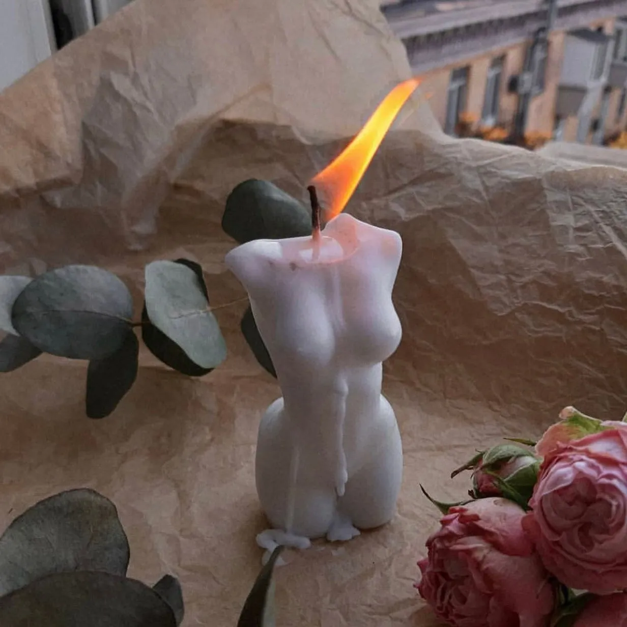 Stunning Female Candle / Feminine soy wax body candle