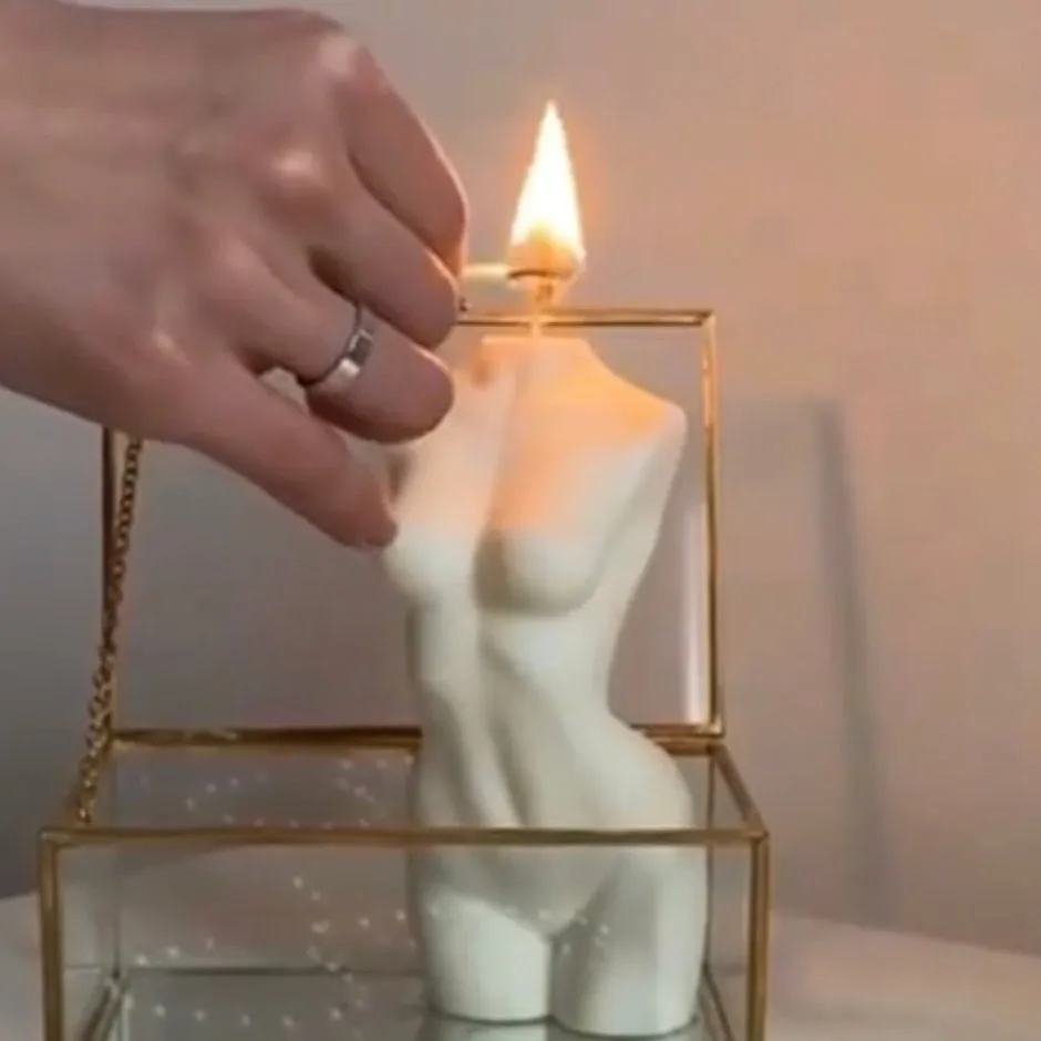 Stunning Female Candle / Feminine soy wax body candle