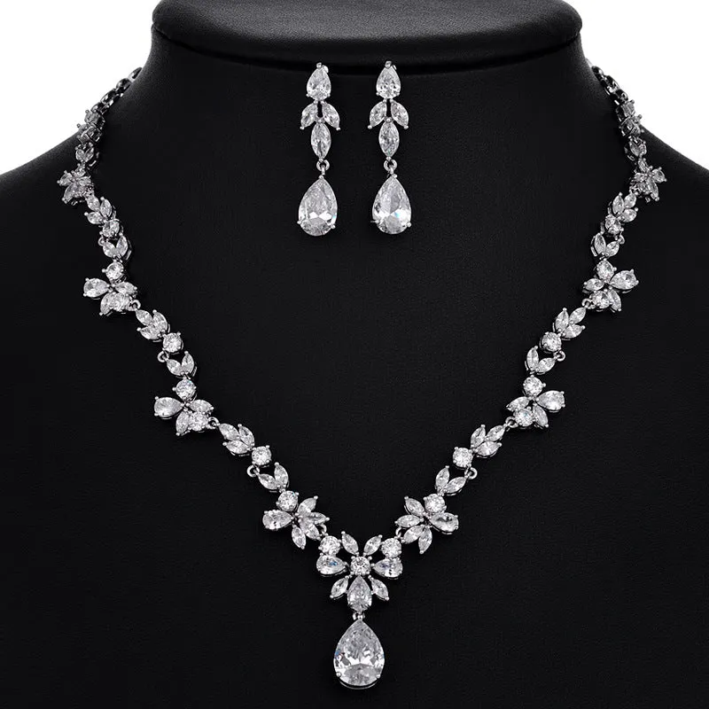 Stunning Flower Drop Jewelry Set