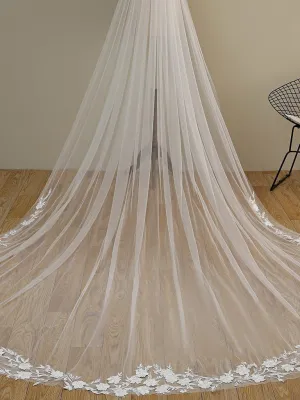 Stunning Flower Lace Cathedral Veil Bridal Veil Wedding Veil