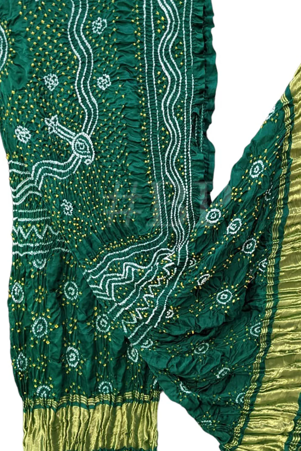 Stunning Green Bandhani Gajji Silk Dupatta for Elegant Style