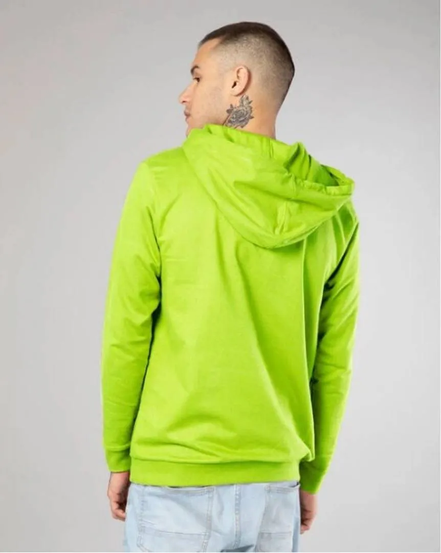 Stunning Green Cotton Solid Long Sleeves Hoodies For Men