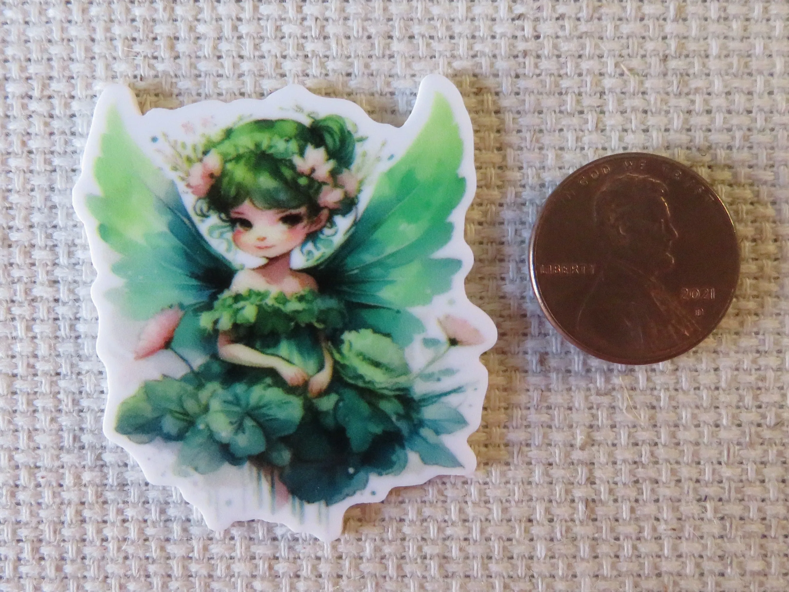 Stunning Green Fairy Needle Minder, Cover Minder, Magnet